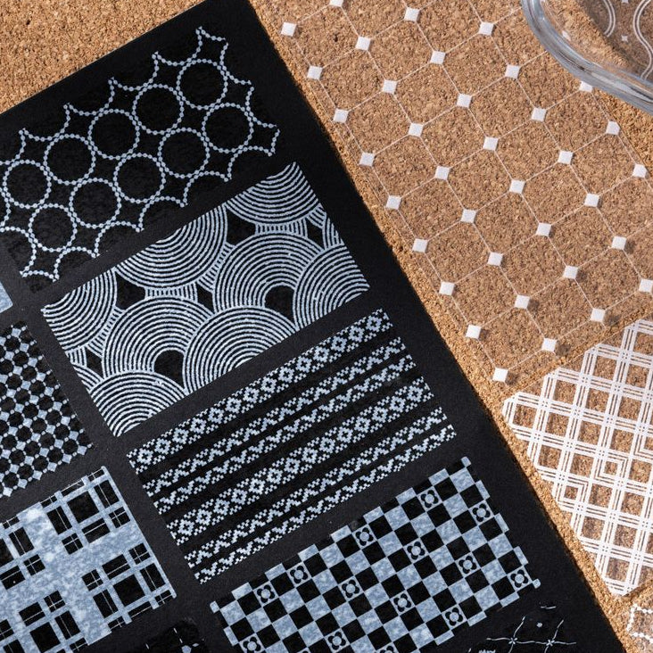 Minimalist basic pattern material PET stickers 6 variants image 1