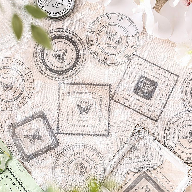 Floral wreath PET stickers 6 Styles 12 Pcs image 1