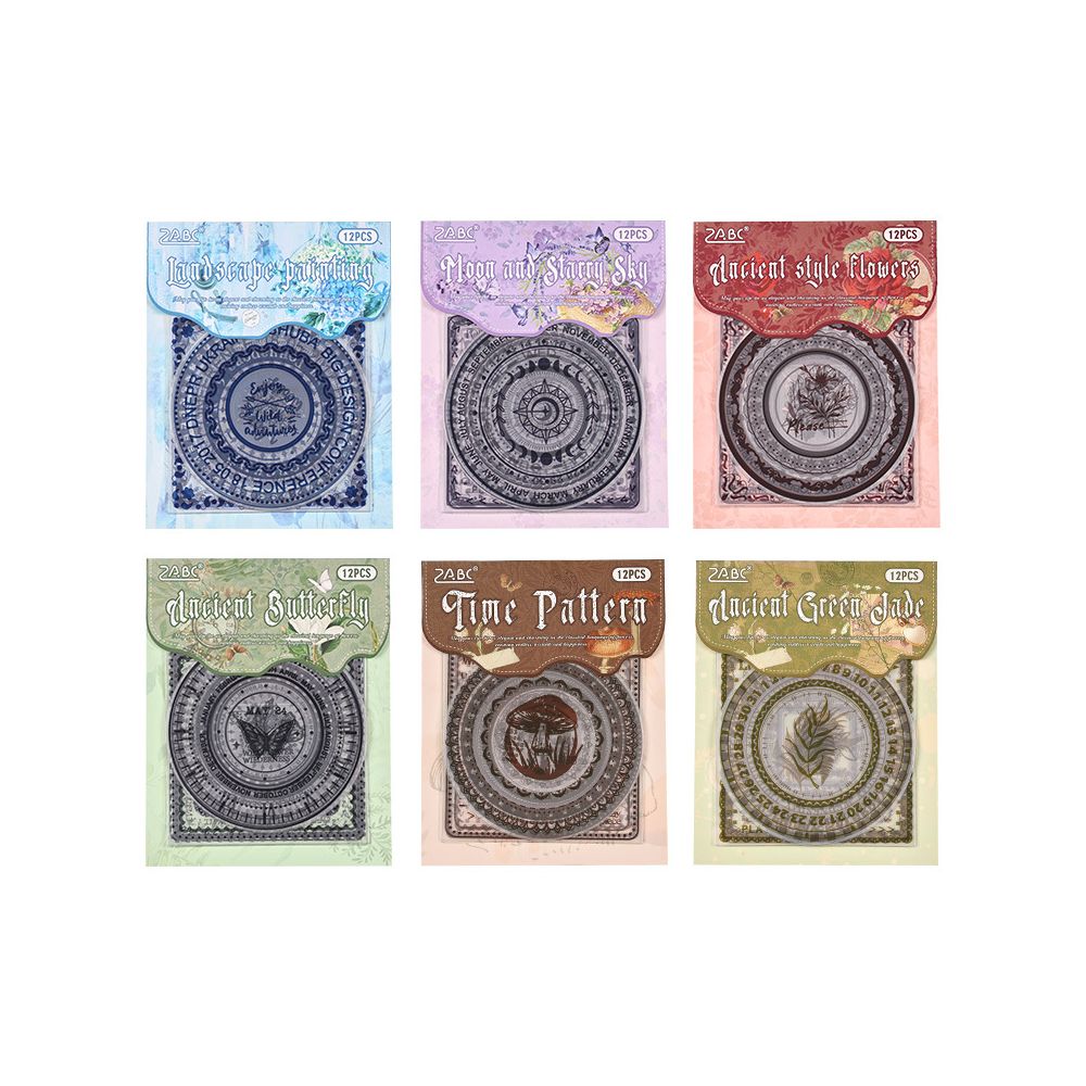 Floral wreath PET stickers 6 Styles 12 Pcs image 4
