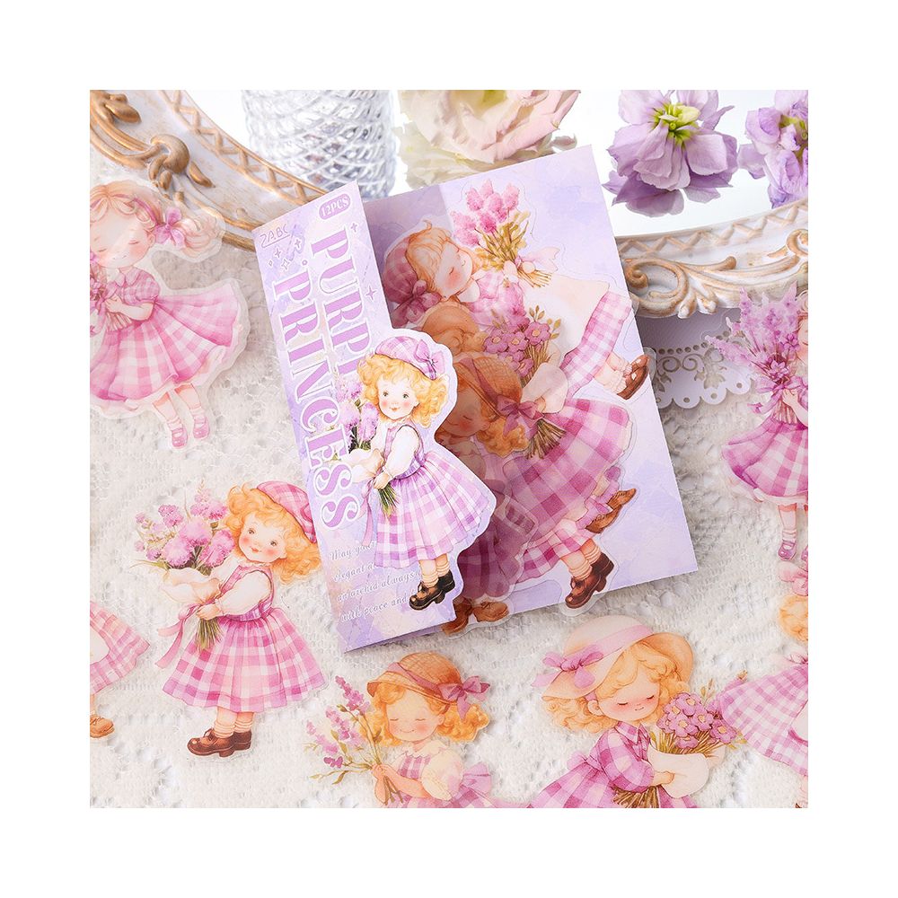 Elegant and serene cute character PET stickers 6 Styles 12 Pcs image 2