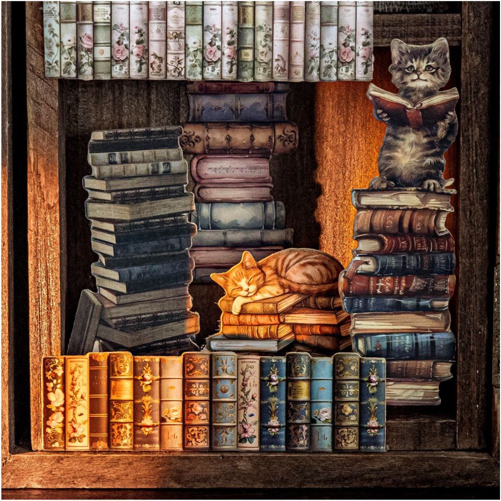 Vintage House Book Series Hard Card Stickers 2 Sheets 4 Designs image 0