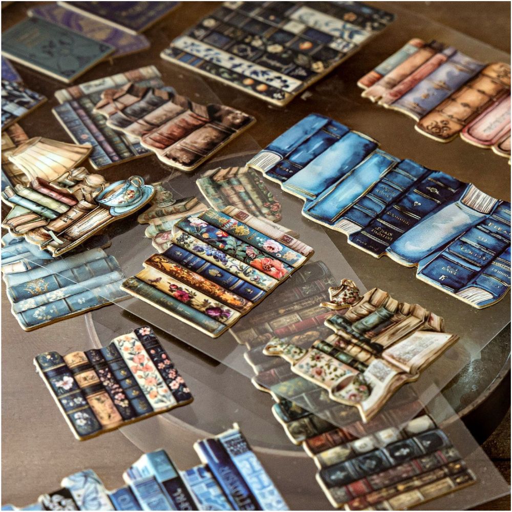 Vintage House Book Series Hard Card Stickers 2 Sheets 4 Designs image 3