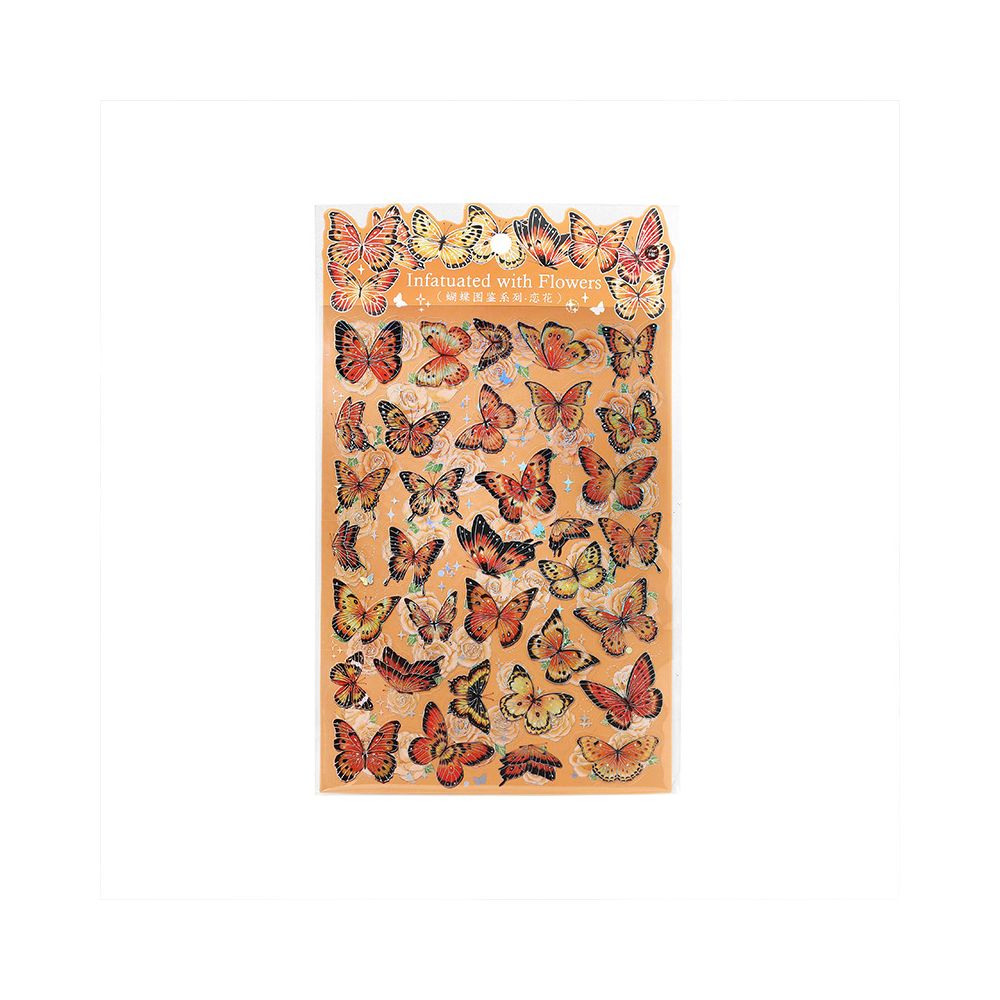 Silver Butterfly Series PET Stickers 4 Designs 2 Sheets image 4
