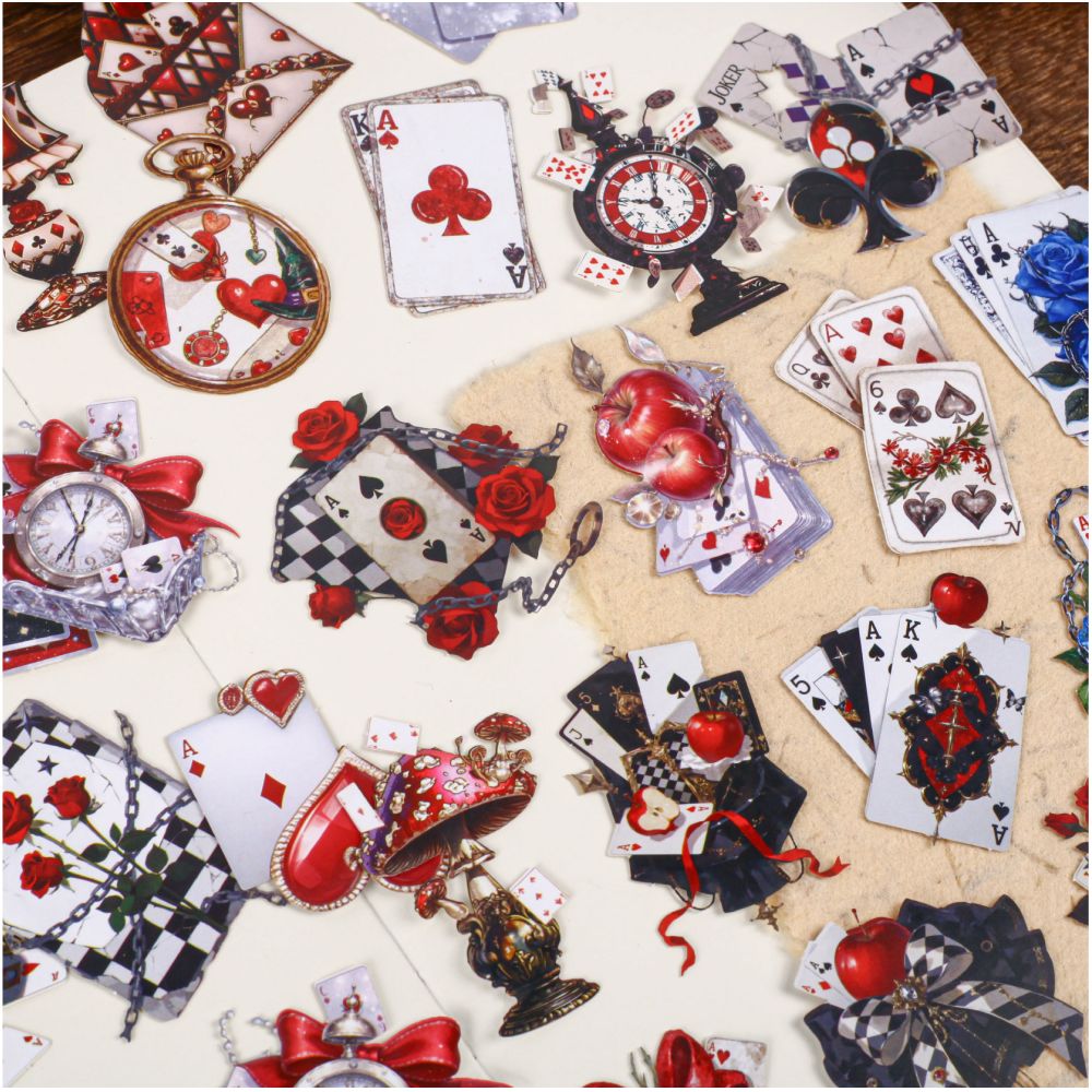Playing Card Series Floral Theme Paper Stickers 6 Styles image 0