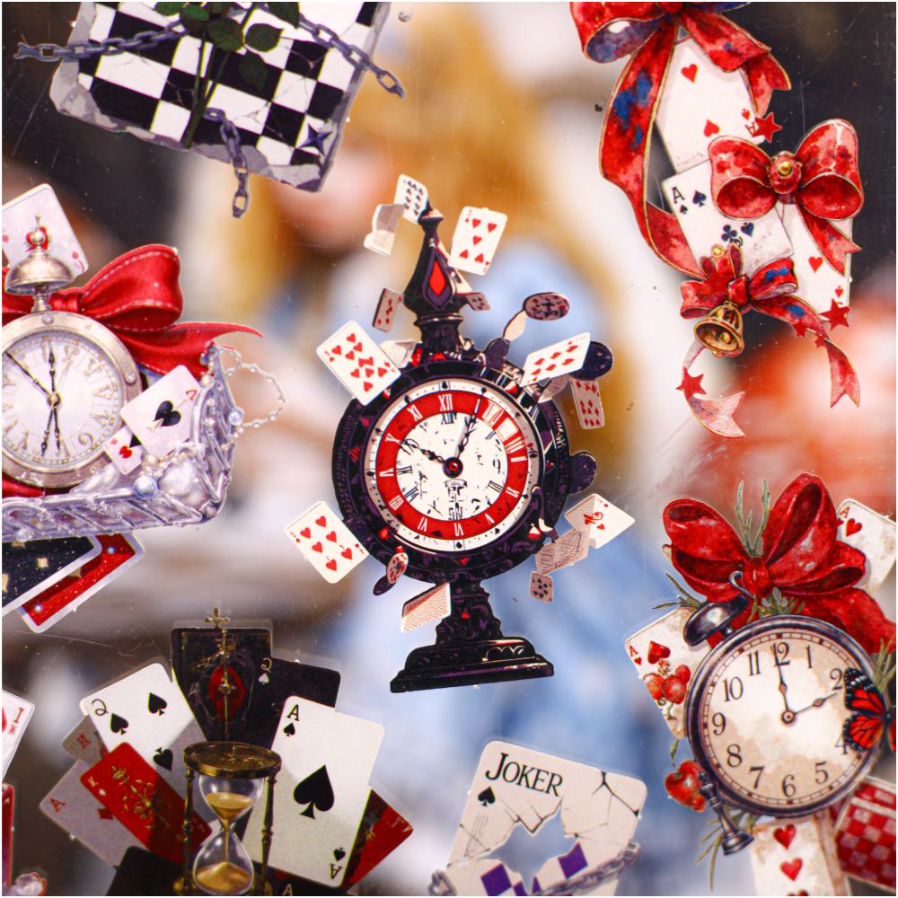 Playing Card Series Floral Theme Paper Stickers 6 Styles image 2