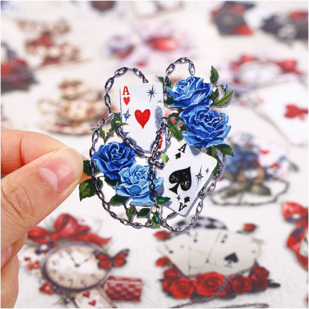 Playing Card Series Floral Theme Paper Stickers 6 Styles image 3