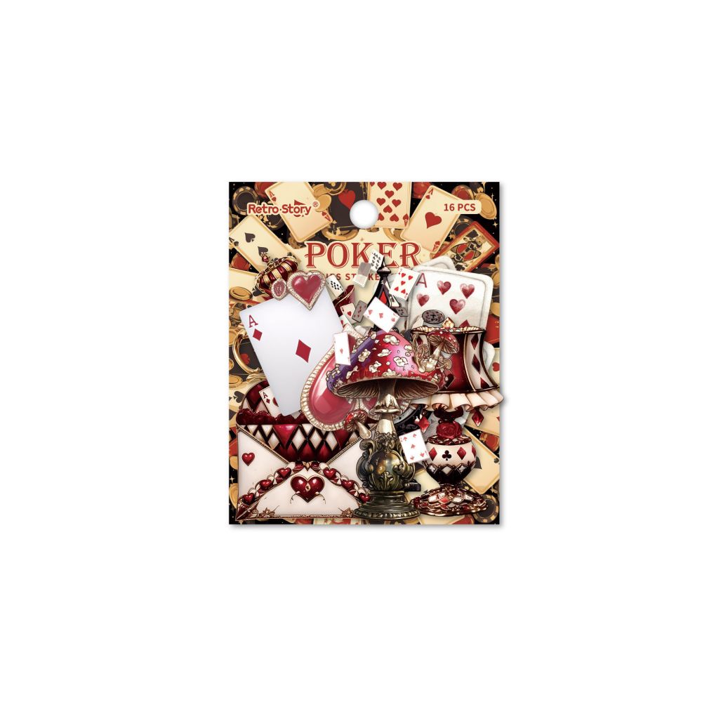 Playing Card Series Floral Theme Paper Stickers 6 Styles image 4