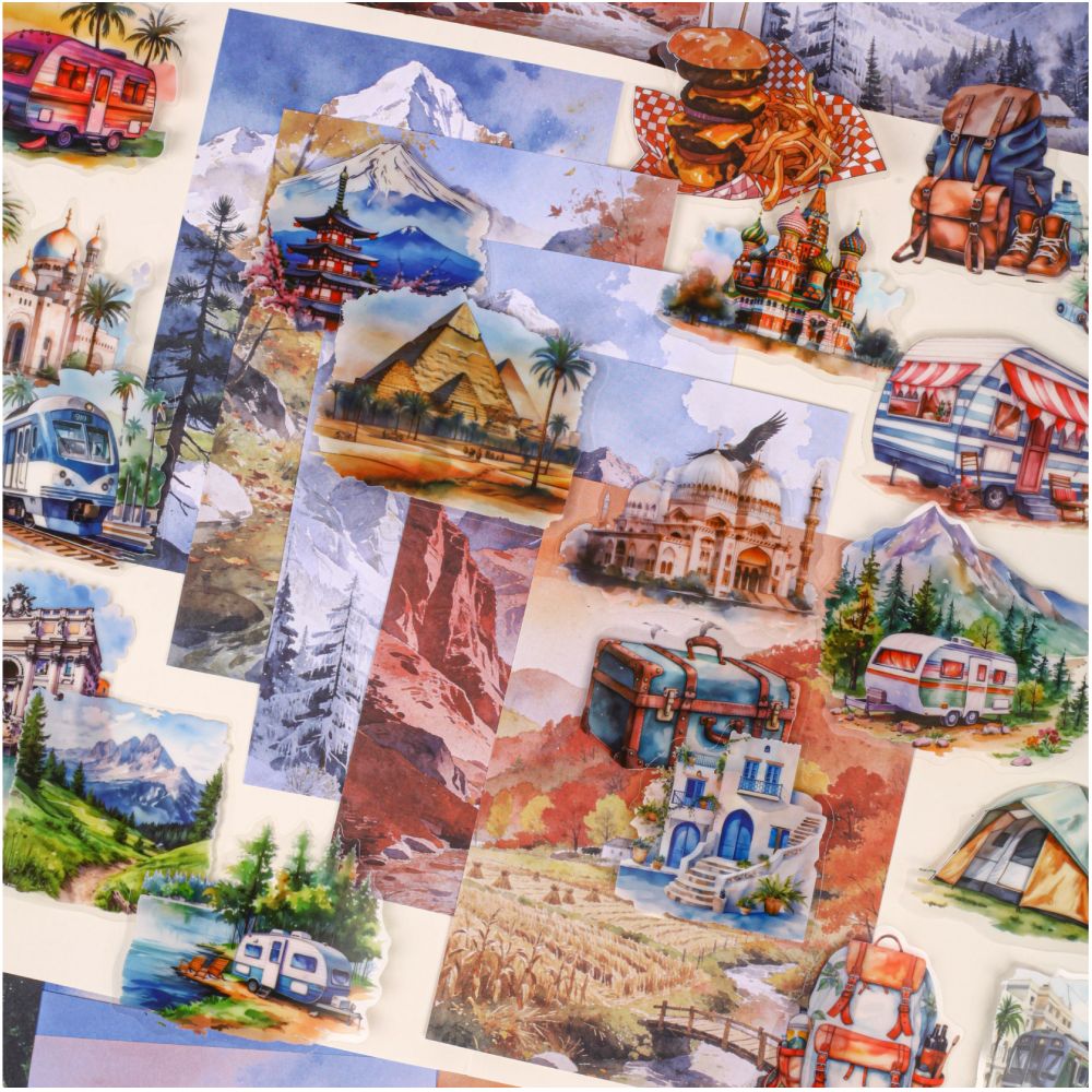 Mountain and Wilderness Journey Series PET Stickers Pack 46psc 6 Designs image 0
