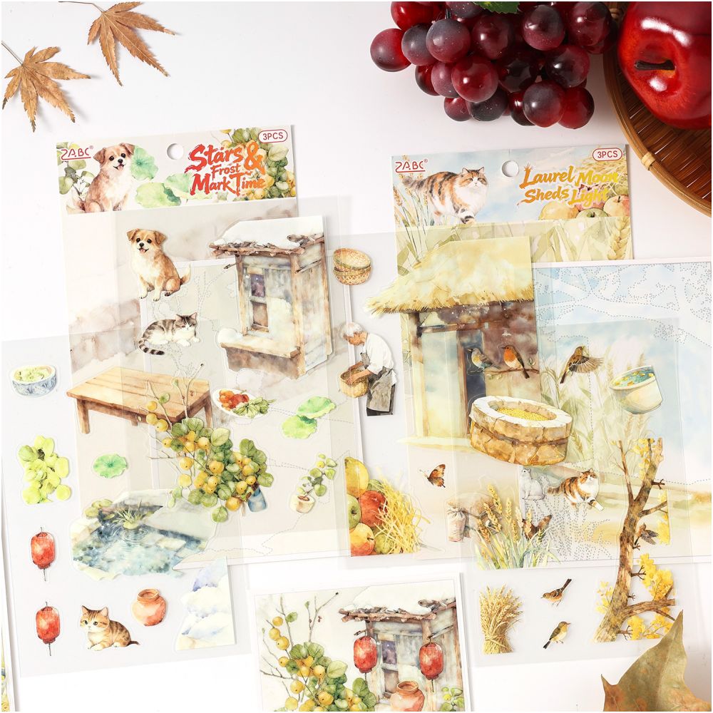 Twenty Four Seasons Series PET Stickers 3 sheets 12 designs image 3