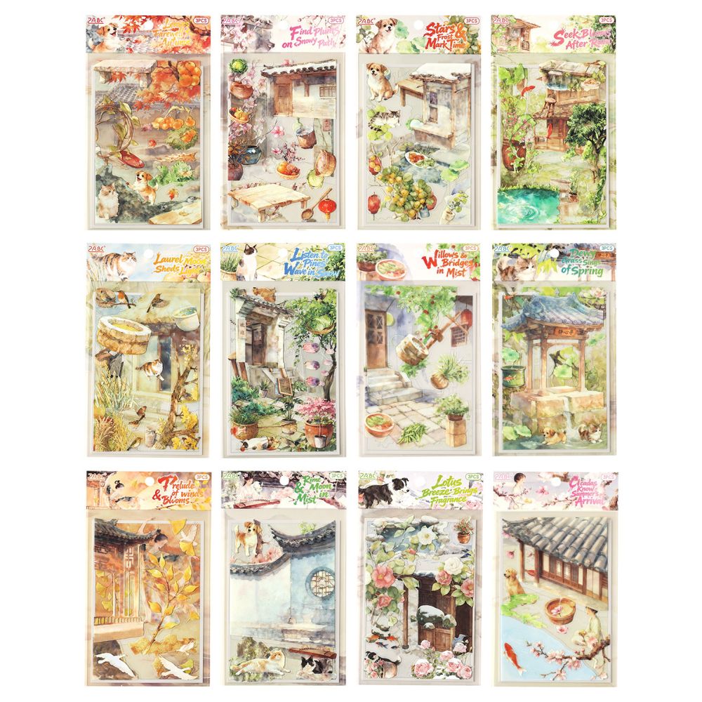 Twenty Four Seasons Series PET Stickers 3 sheets 12 designs image 4