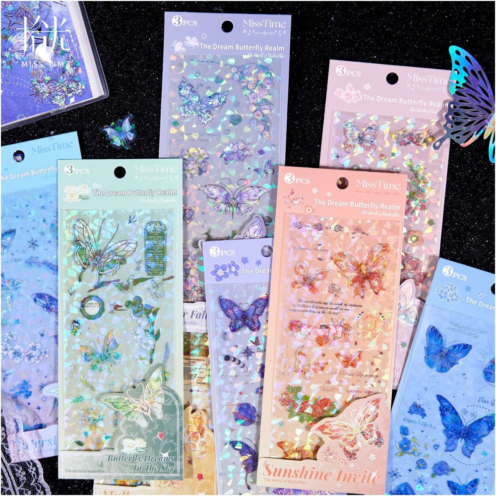 Dream Butterfly Series PET Stickers 3 sheets designs image 3