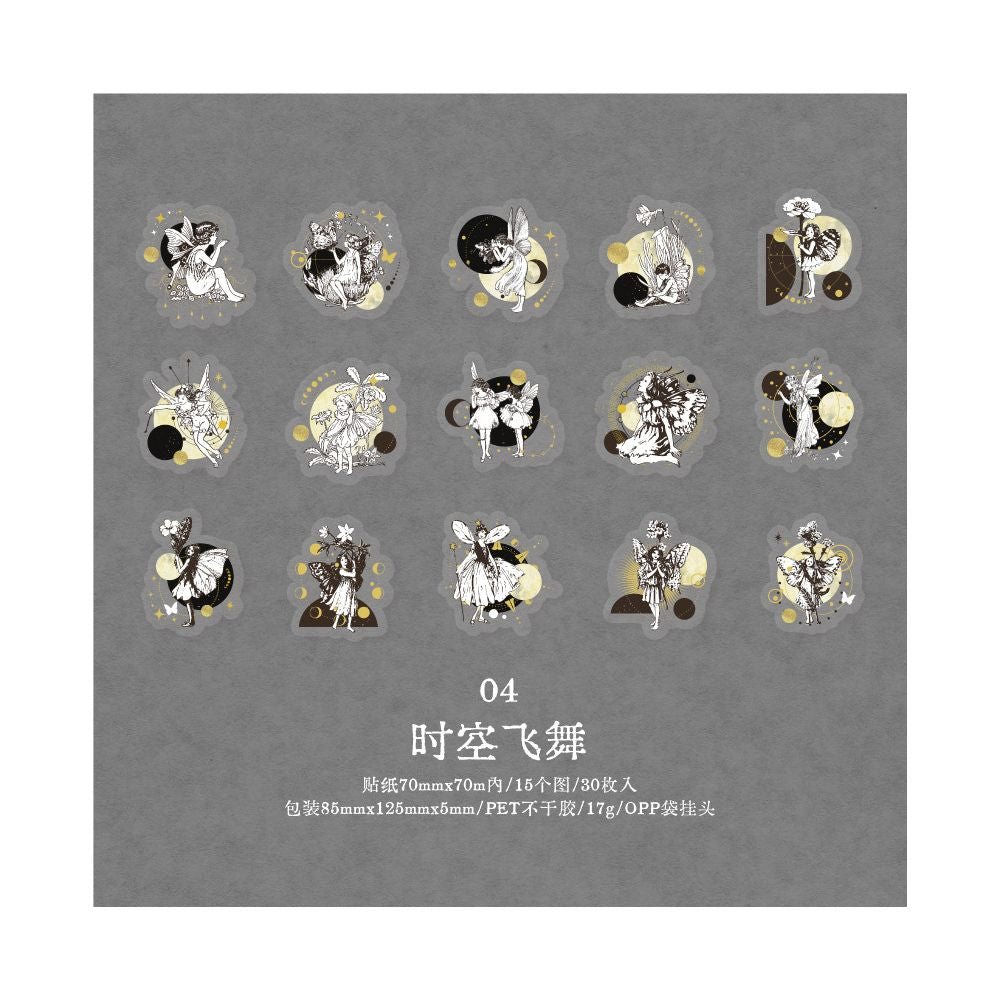 Time and Eternity Series PET stickers 15psc 6 variants