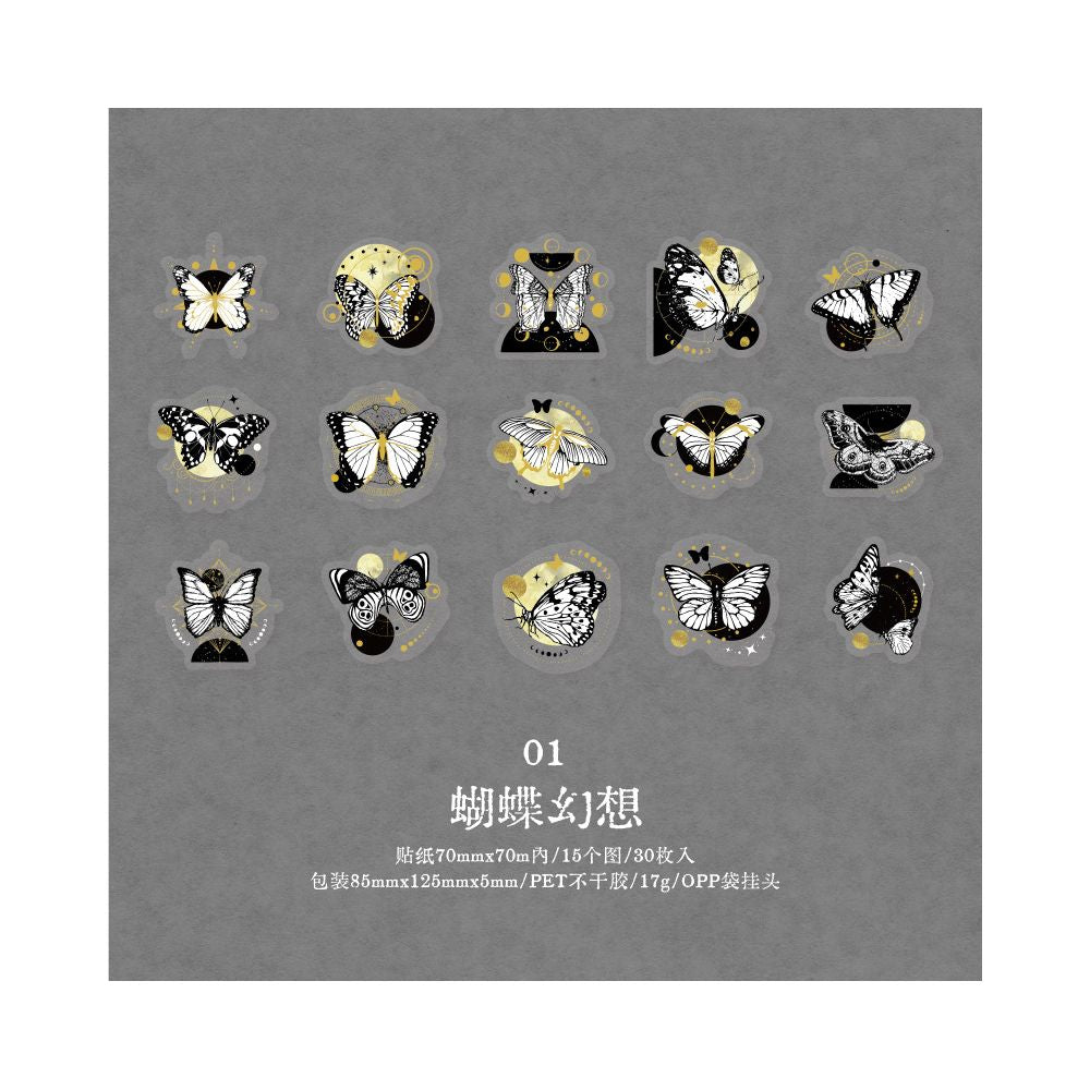 Time and Eternity Series PET stickers 15psc 6 variants