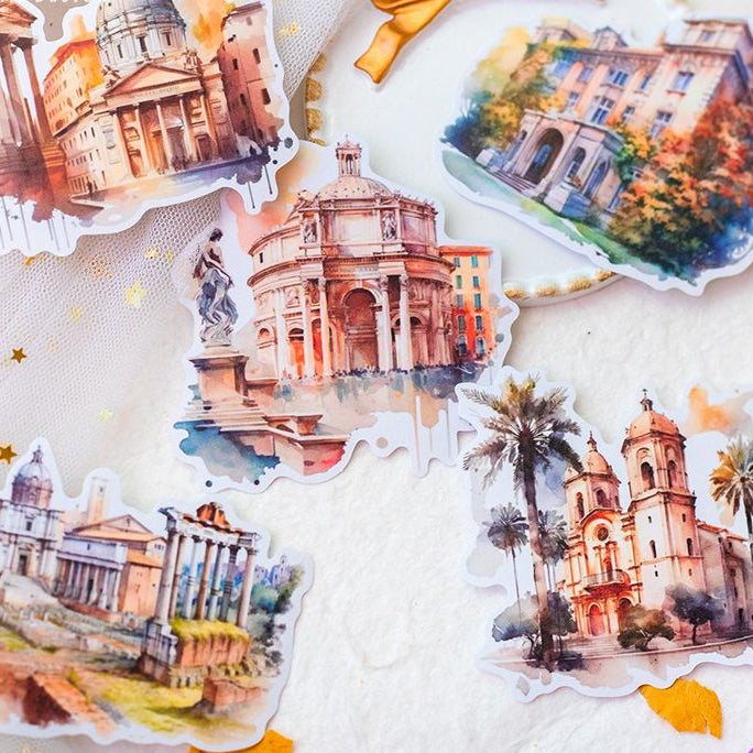 Retro Land Series Paper Stickers 6 Designs image 1