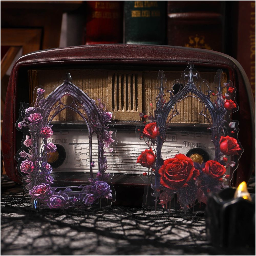 Vintage Gothic Style Floral Design PET stickers 4 Designs image 3