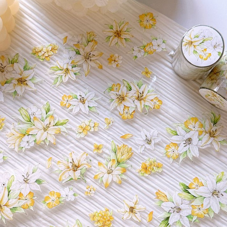 Light lily flower PET Tape 5 5cm x 1m image 1