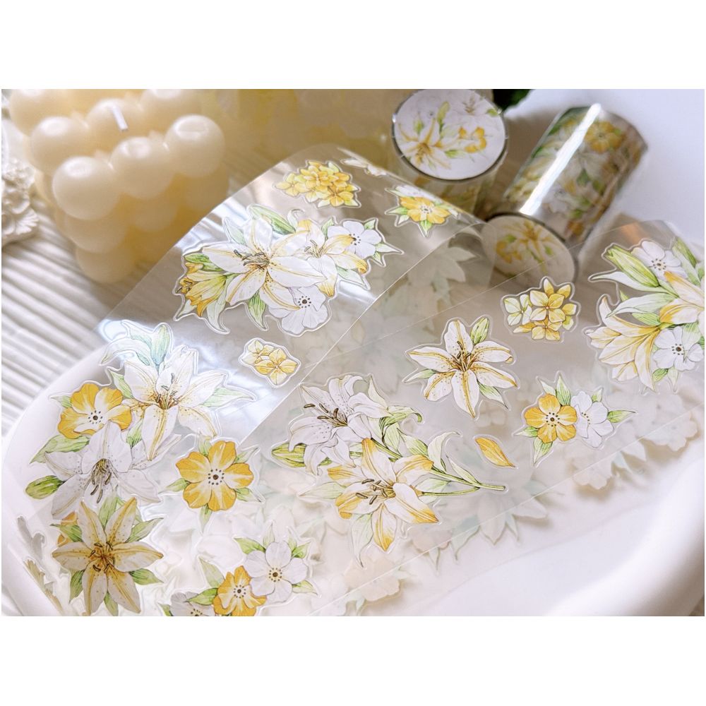 Light lily flower PET Tape 5 5cm x 1m image 3