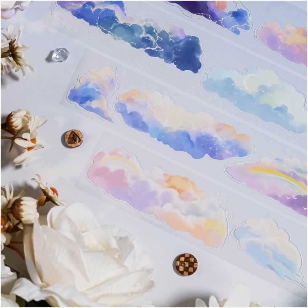 Cloudy rainbow PET Tape 4 5cm x 1m image 2