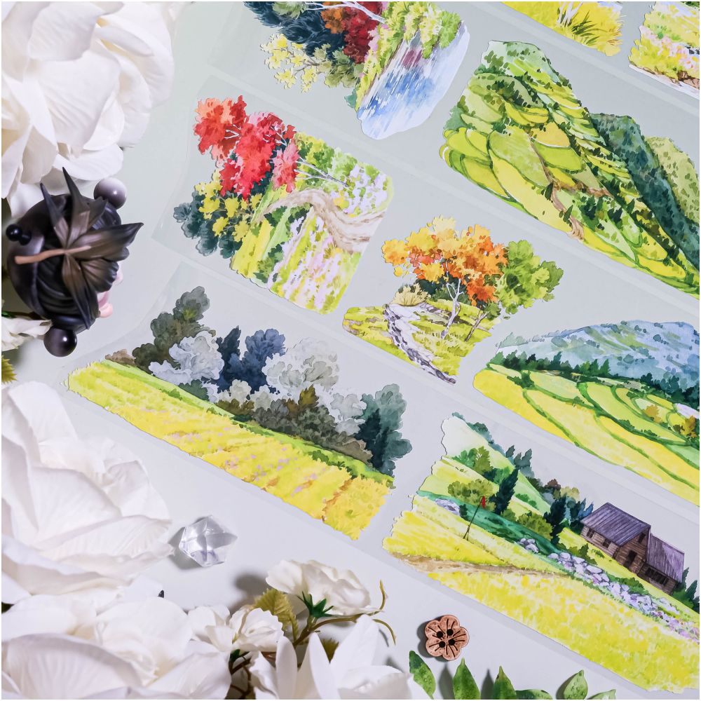 Flower Field Land PET Tape 6cm x 1m image 0