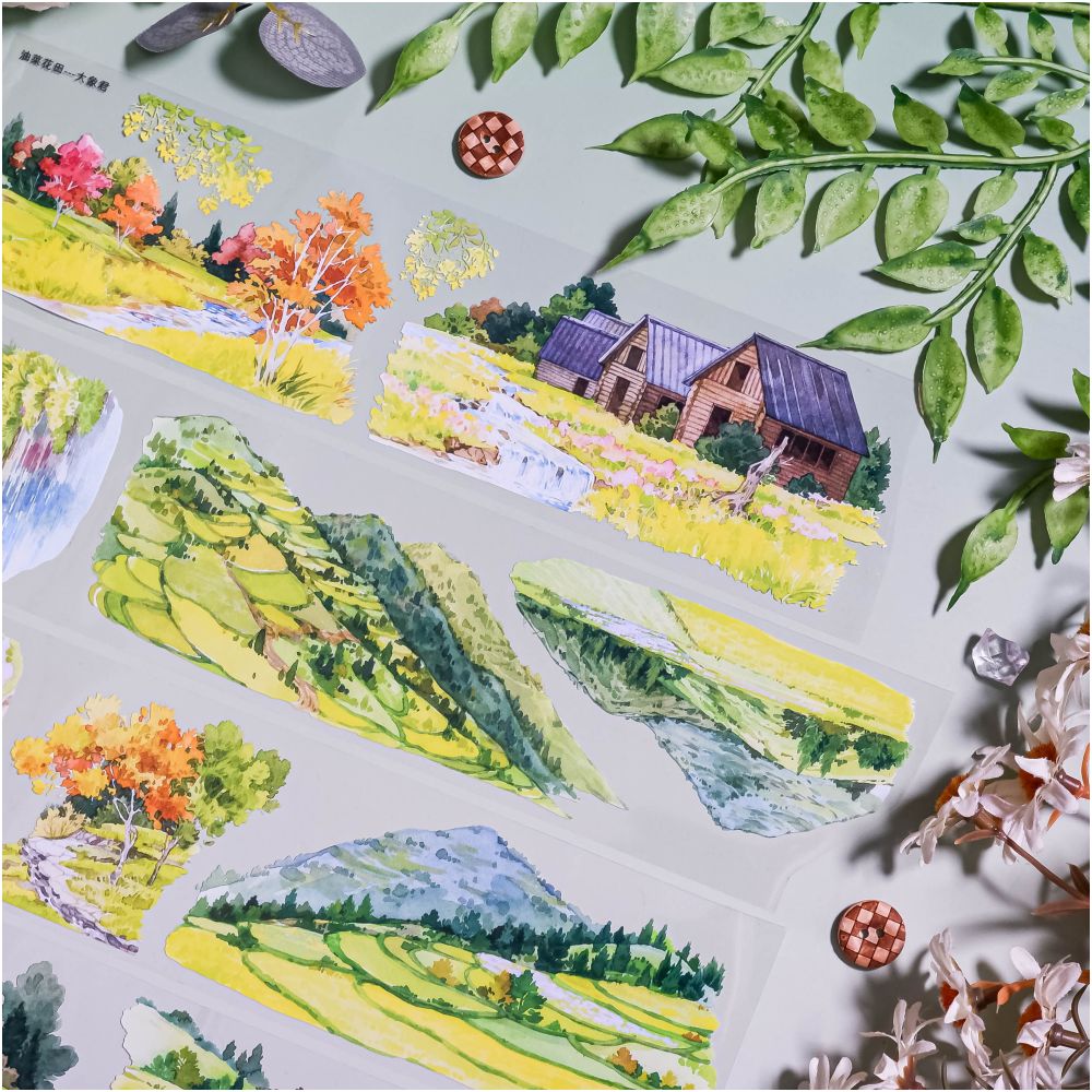 Flower Field Land PET Tape 6cm x 1m image 1