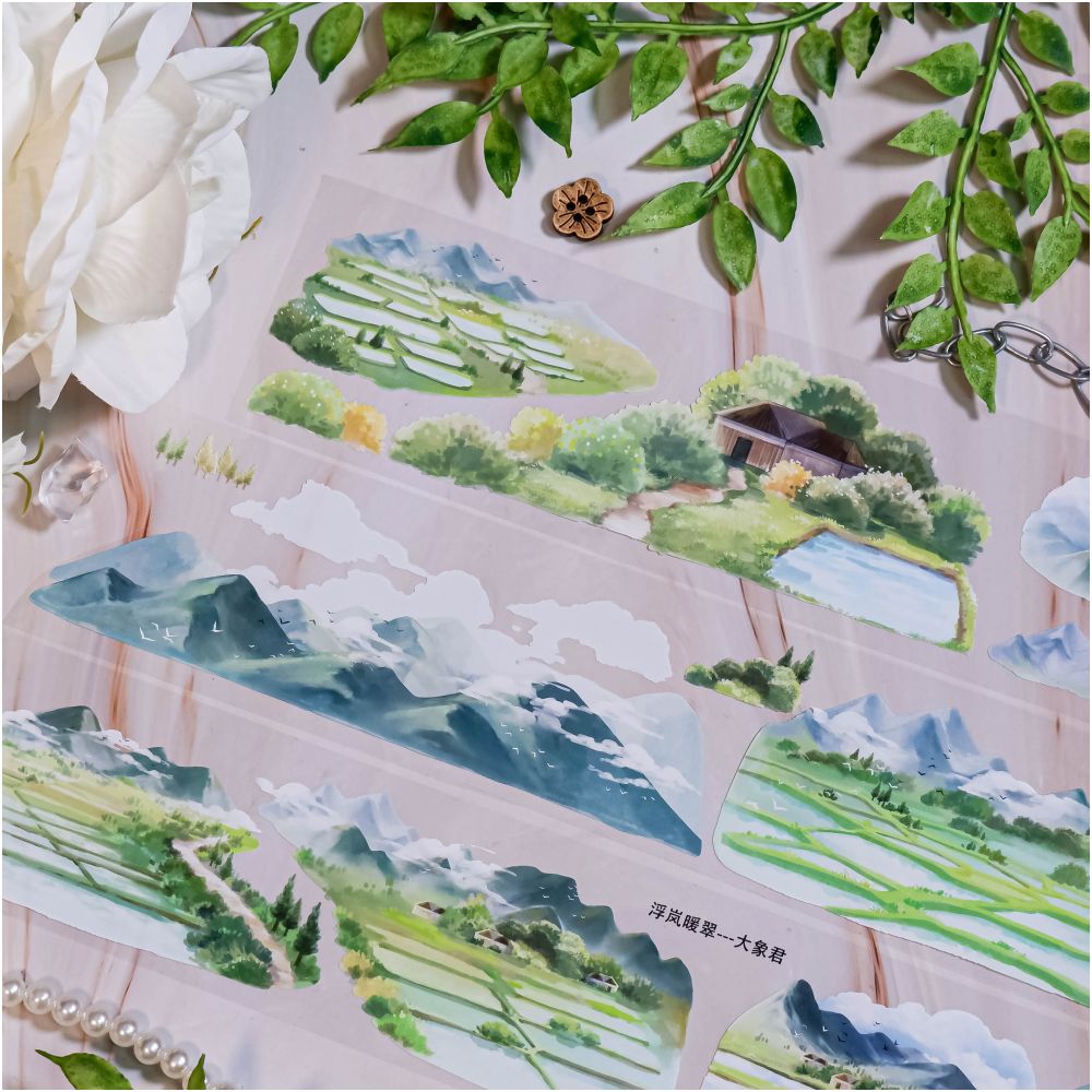 Landscape Ancient Style Countryside PET Tape 6 5cm x 1m image 0