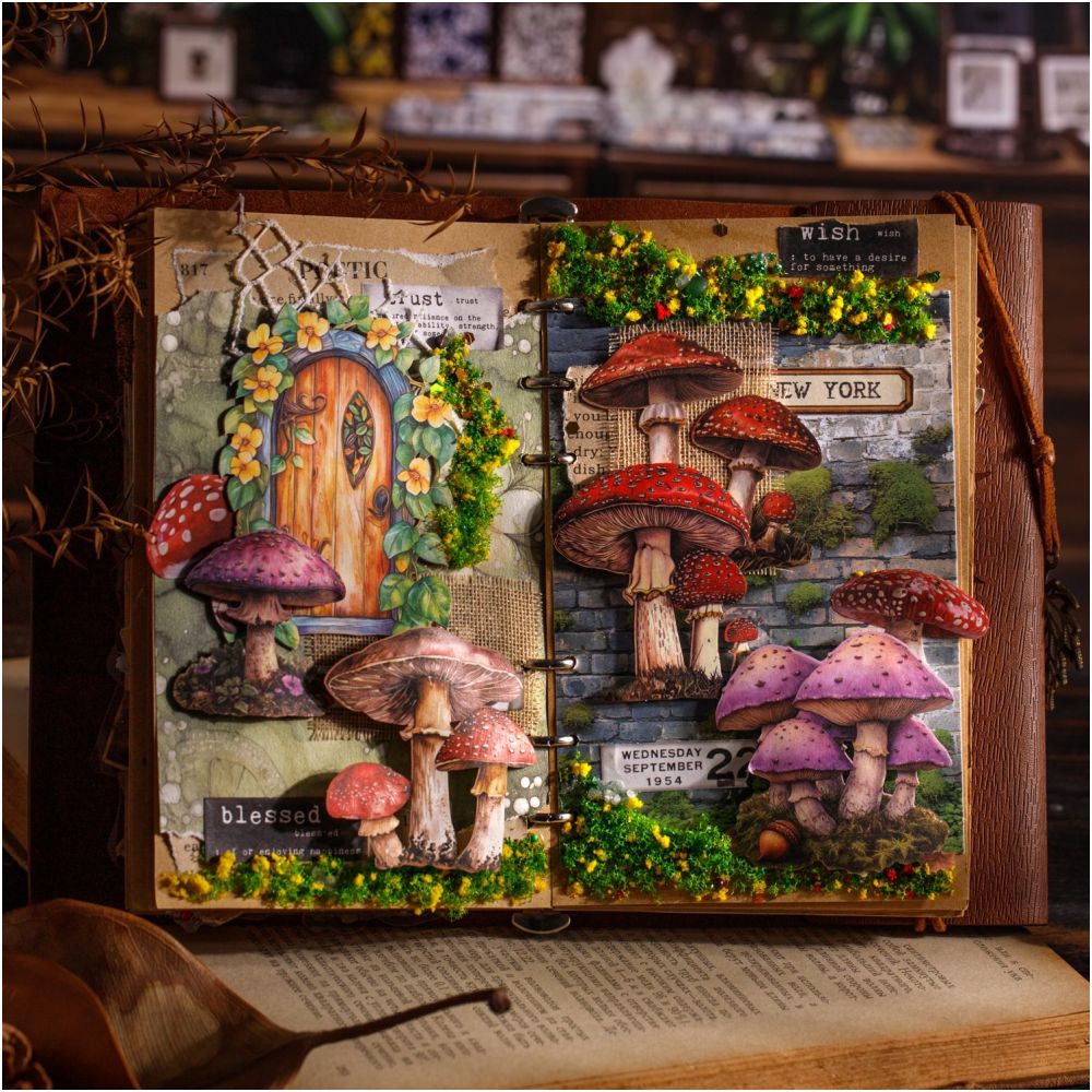 Mushroom Specimen Collection Paper Stickers 25 psc 6 Designs image 3