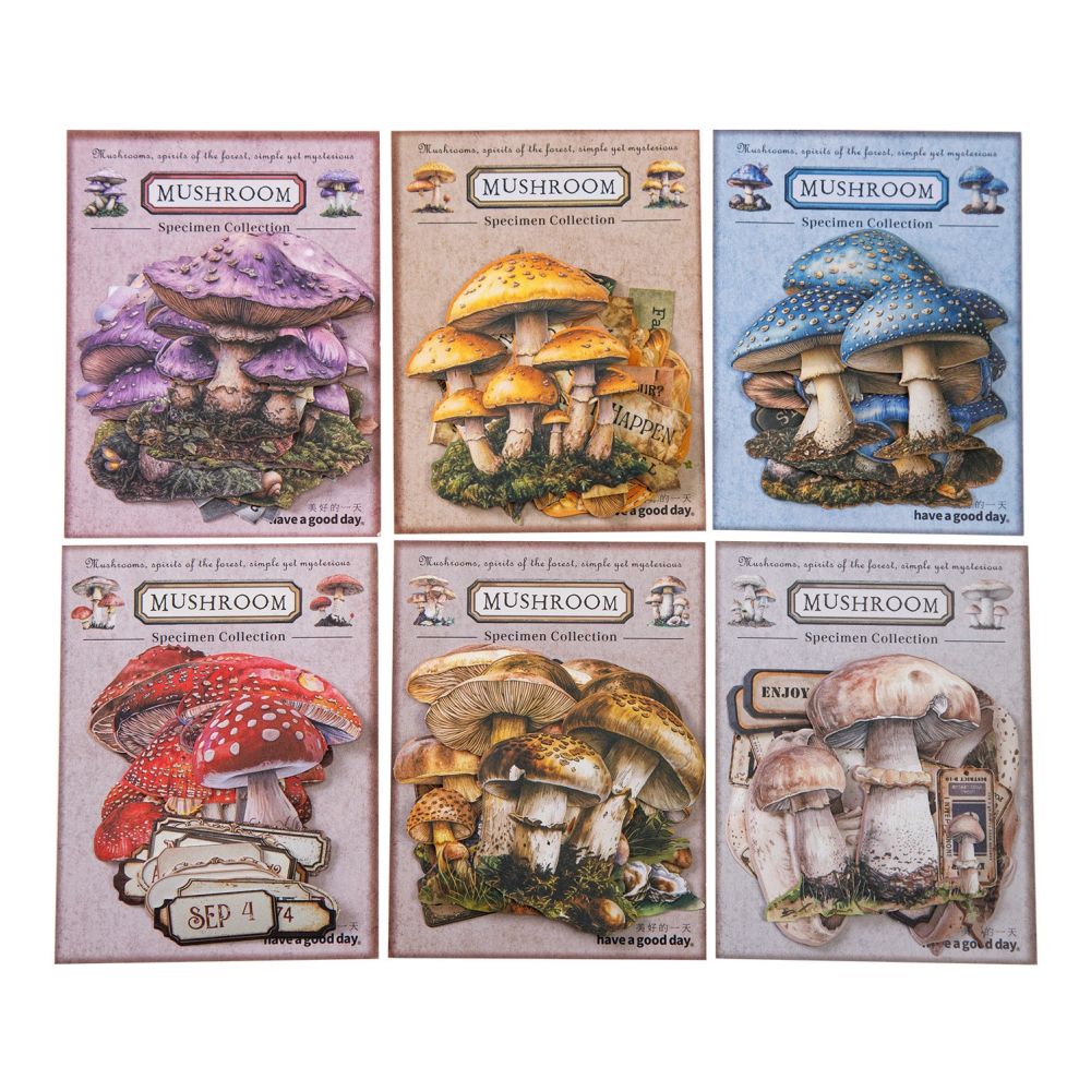 Mushroom Specimen Collection Paper Stickers 25 psc 6 Designs image 4