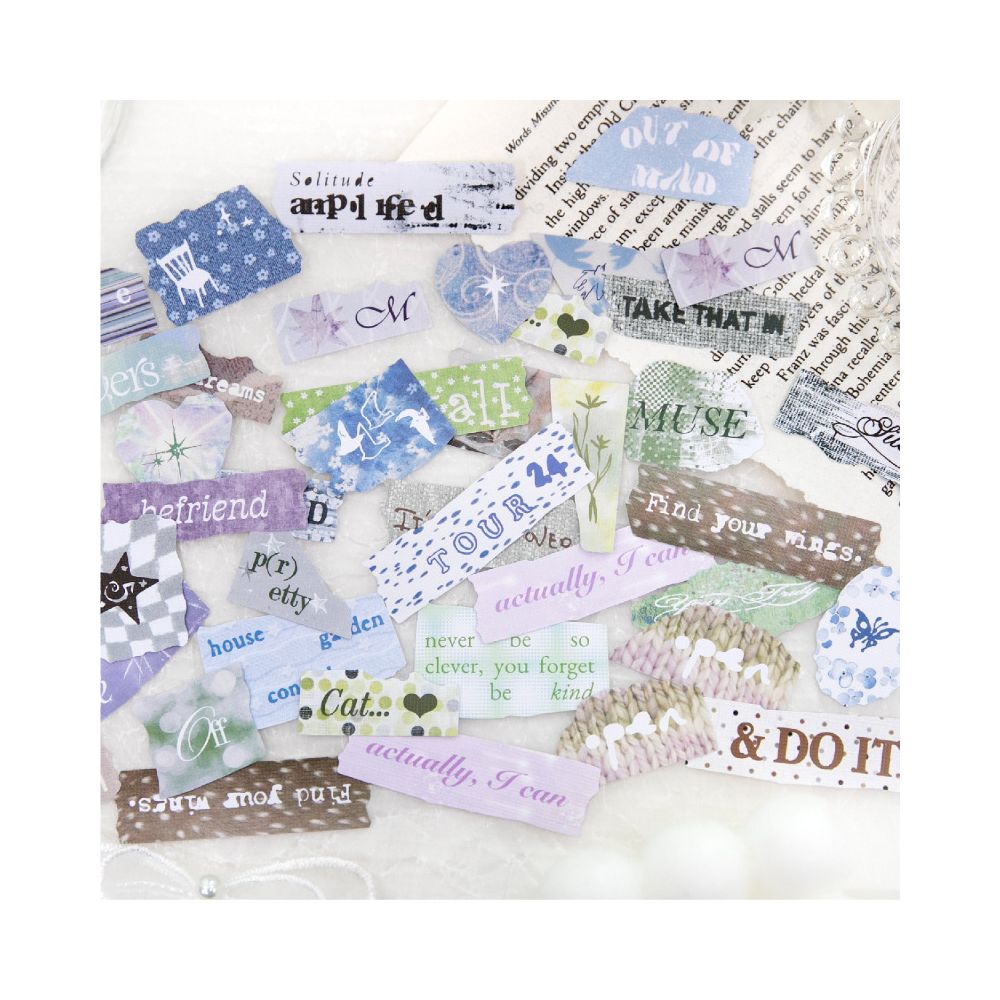 Fresh Text Style Paper Sticker Pack 6 Designs image 0