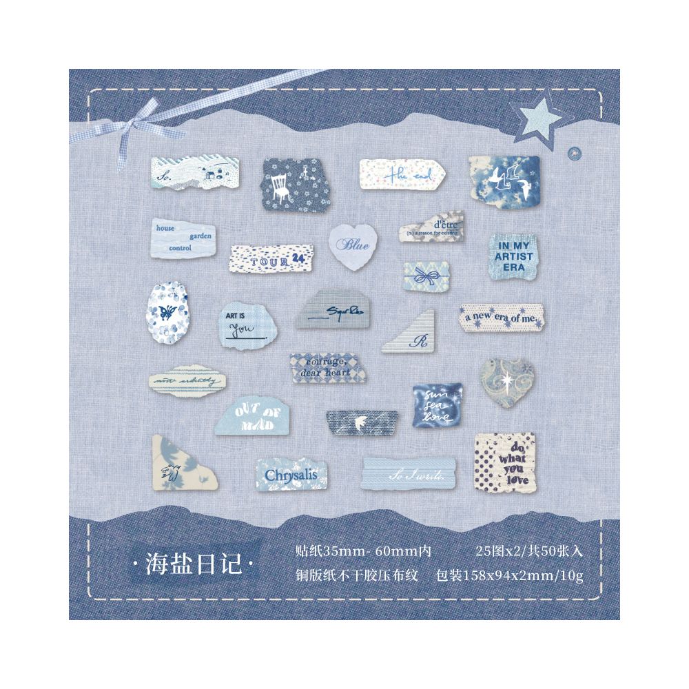 Fresh Text Style Paper Sticker Pack 6 Designs