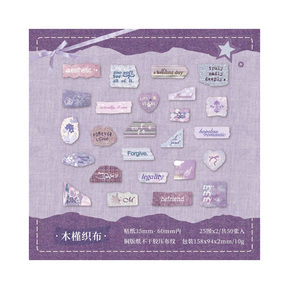 Fresh Text Style Paper Sticker Pack 6 Designs
