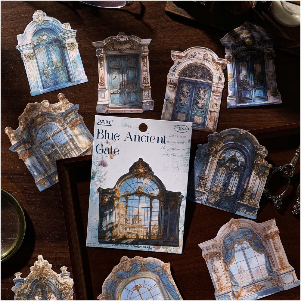 Vintage Door and Window Paper Stickers 10 Sheets 6variants image 3