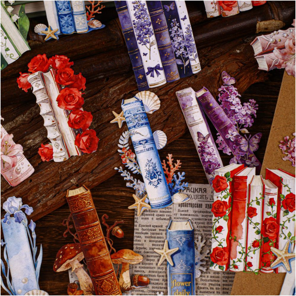 Reading Spine Series Paper Stickers 16 Pcs 6 Styles image 0
