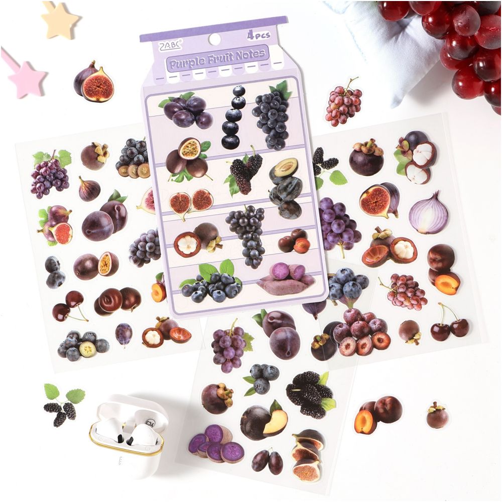 Fruit Fun Series PET Stickers 4sheets 6 variants image 3