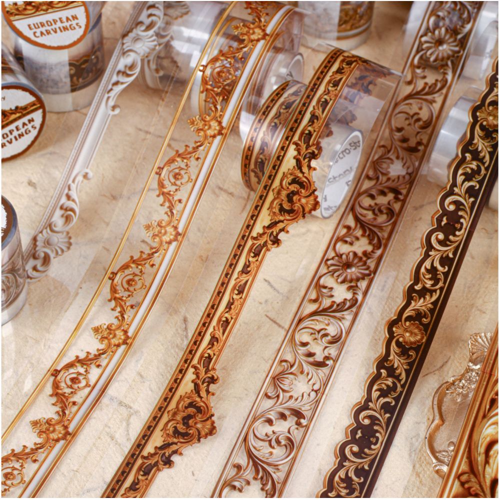Vintage Carved Series PET Tape 3 5cm x 2m 6 Designs image 0