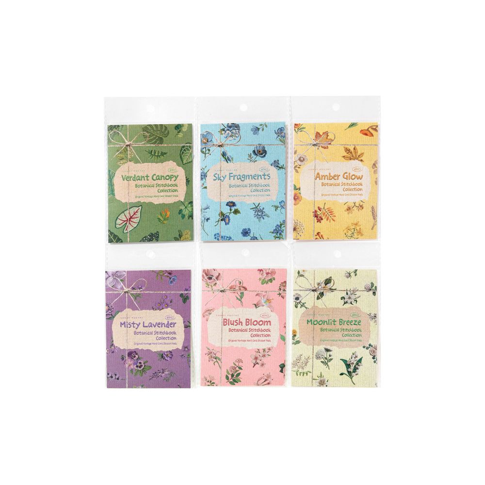Botanical Fabric Book Series Hard Card Stickers 40 Sheets 6 Designs image 4