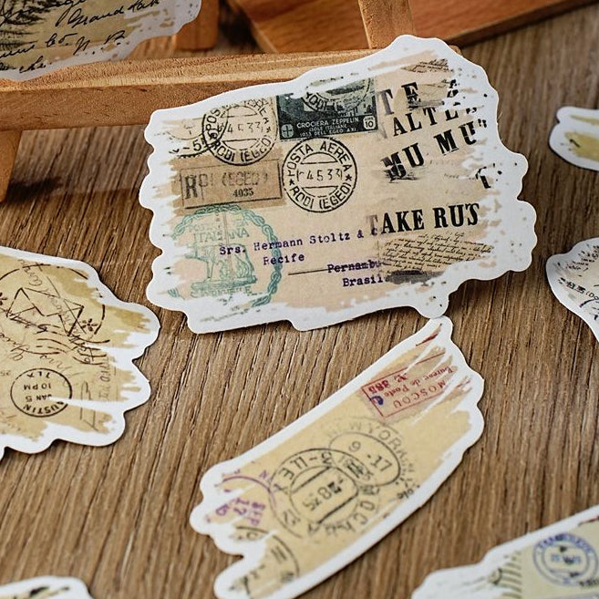 Vintage style washi paper stickers 6 Styles 30 Pcs image 3
