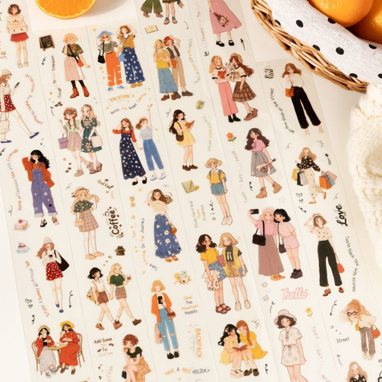 Orange Girls Character Series PET Tape 4 5cm x 2m 6 variants image 1