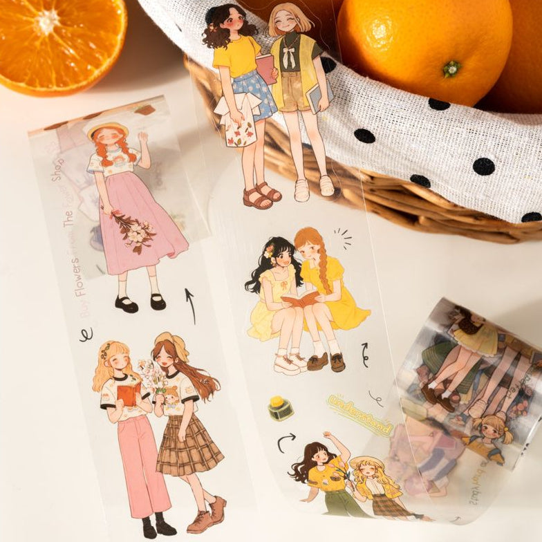 Orange Girls Character Series PET Tape 4 5cm x 2m 6 variants image 3