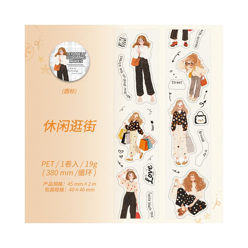 Orange Girls Character Series PET Tape 4,5cm x 2m 6 variants