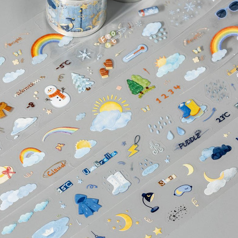 Weather Forecast Series PET Tape 6 Designs 3 5cm x 2m image 1