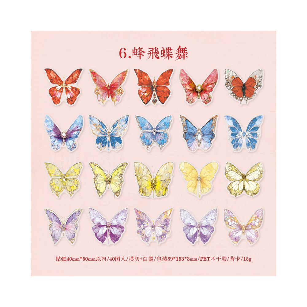 Dream Story Series PET Stickers 6 Designs 40 Pcs