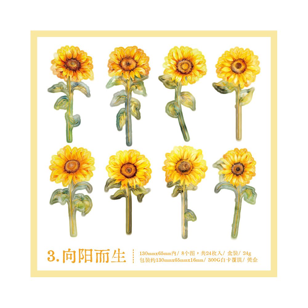 My Bouquet series of gold foil Paper stickers 4 Styles 24 Pcs