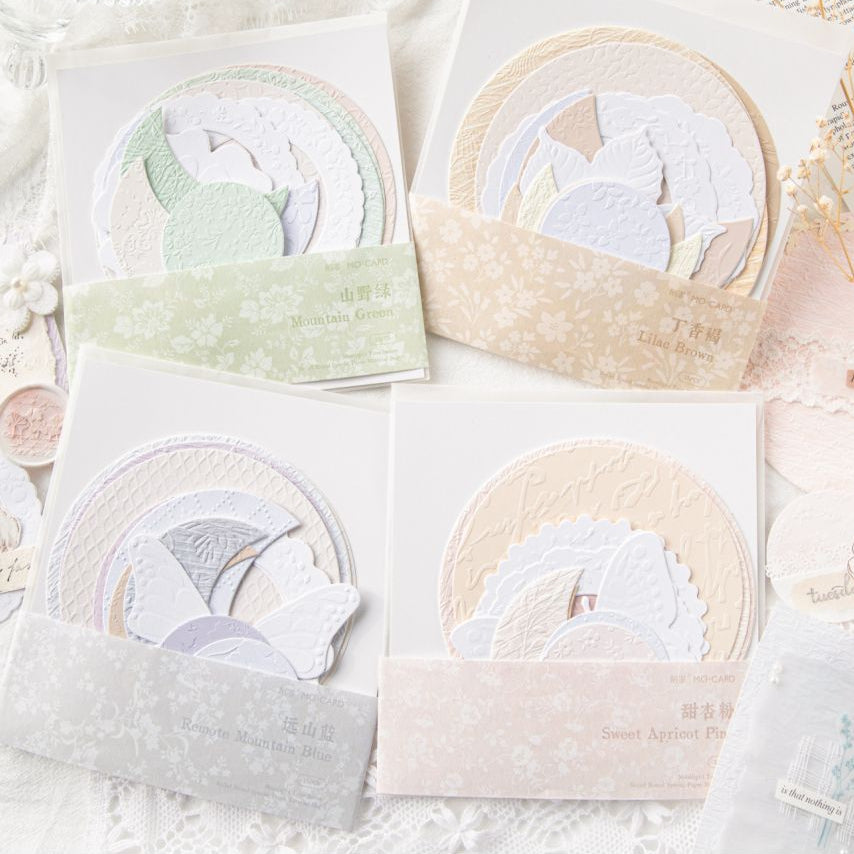 Moonlight Sonata Series Embossed paper 4 Designs 13 pcs image 1