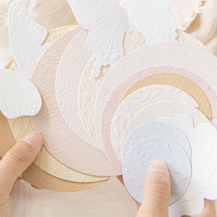 Moonlight Sonata Series Embossed paper 4 Designs 13 pcs image 2