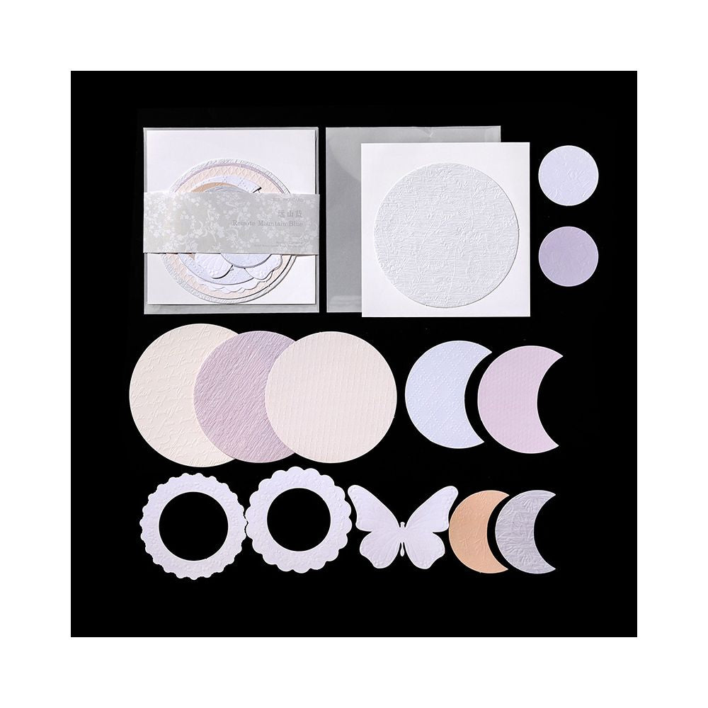 Moonlight Sonata Series Embossed paper 4 Designs 13 pcs
