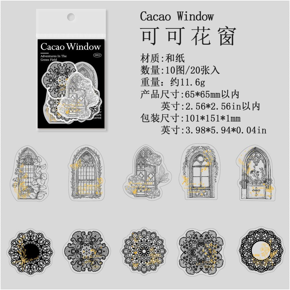 Plant and Flower Paper Stickers 20psc 4 Designs