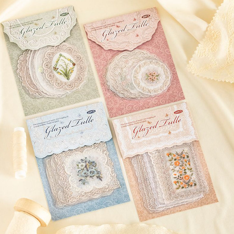 Lace series PET sticker bag 4 Styles 20 Sheets image 1