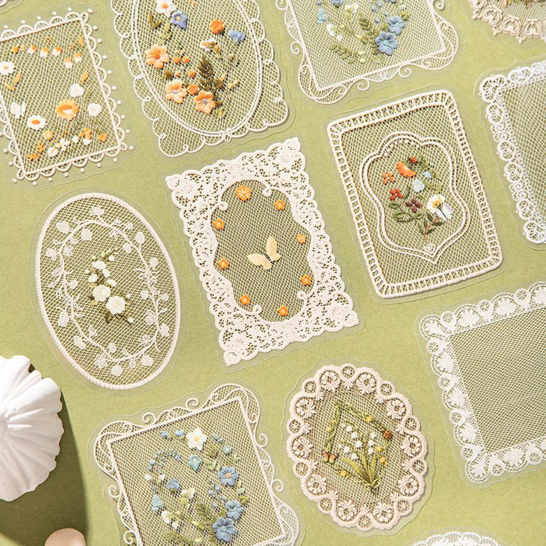 Lace series PET sticker bag 4 Styles 20 Sheets image 2