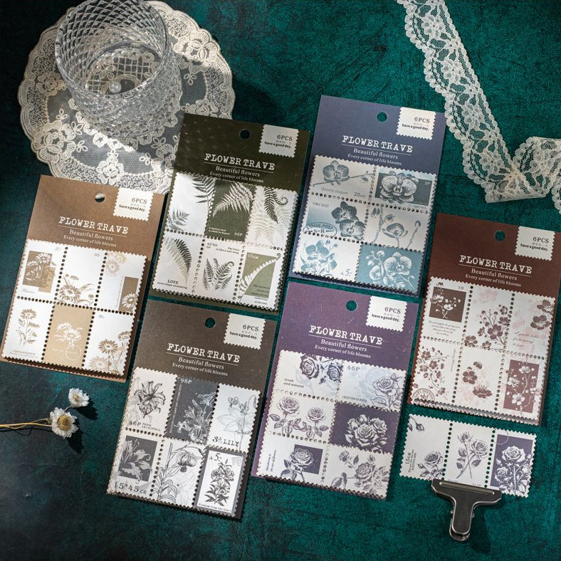 Plant Ticket Dual Material Paper Stickers 6 Styles image 0