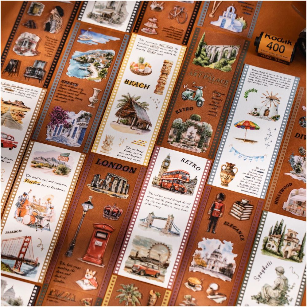 City Film Series PET Stickers set 10 Psc 6 Designs image 3